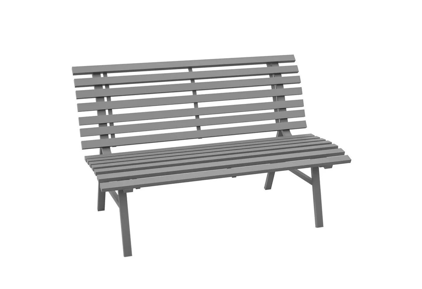 Outsunny Gartenbank 2-Sitzer Grau Aluminium