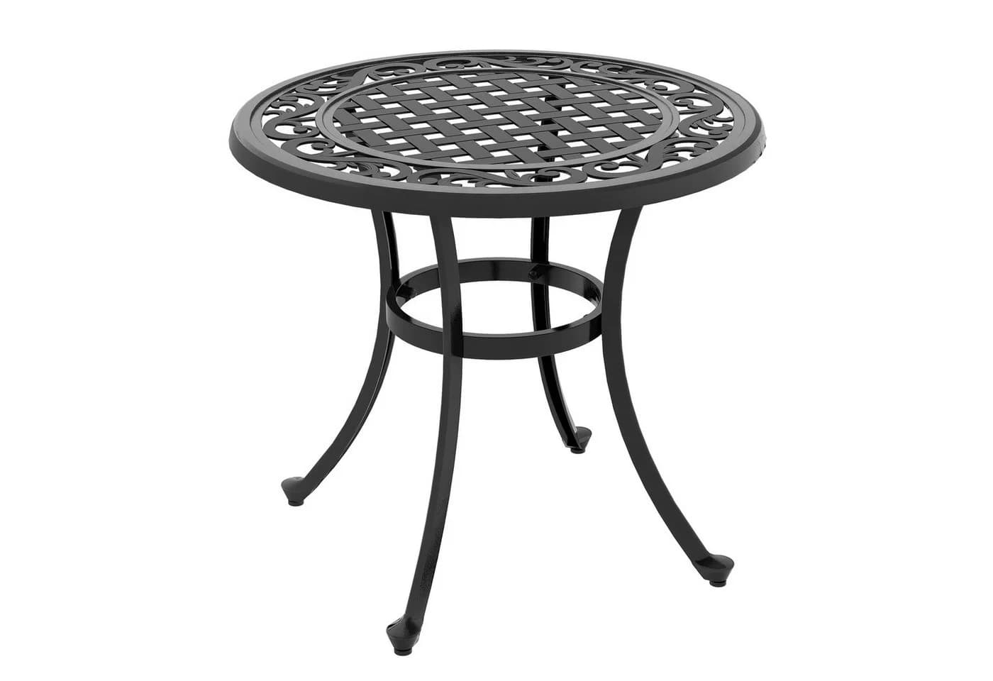 Outsunny Gartentisch Beistelltisch Schwarz Aluminiumguss
