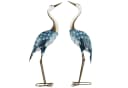 Outsunny Gartenfigur 2er Set Kraniche Blau/Weiß/Grau Bild 1