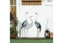 Outsunny Gartenfigur 2er Set Kraniche Blau/Weiß/Grau Bild 2