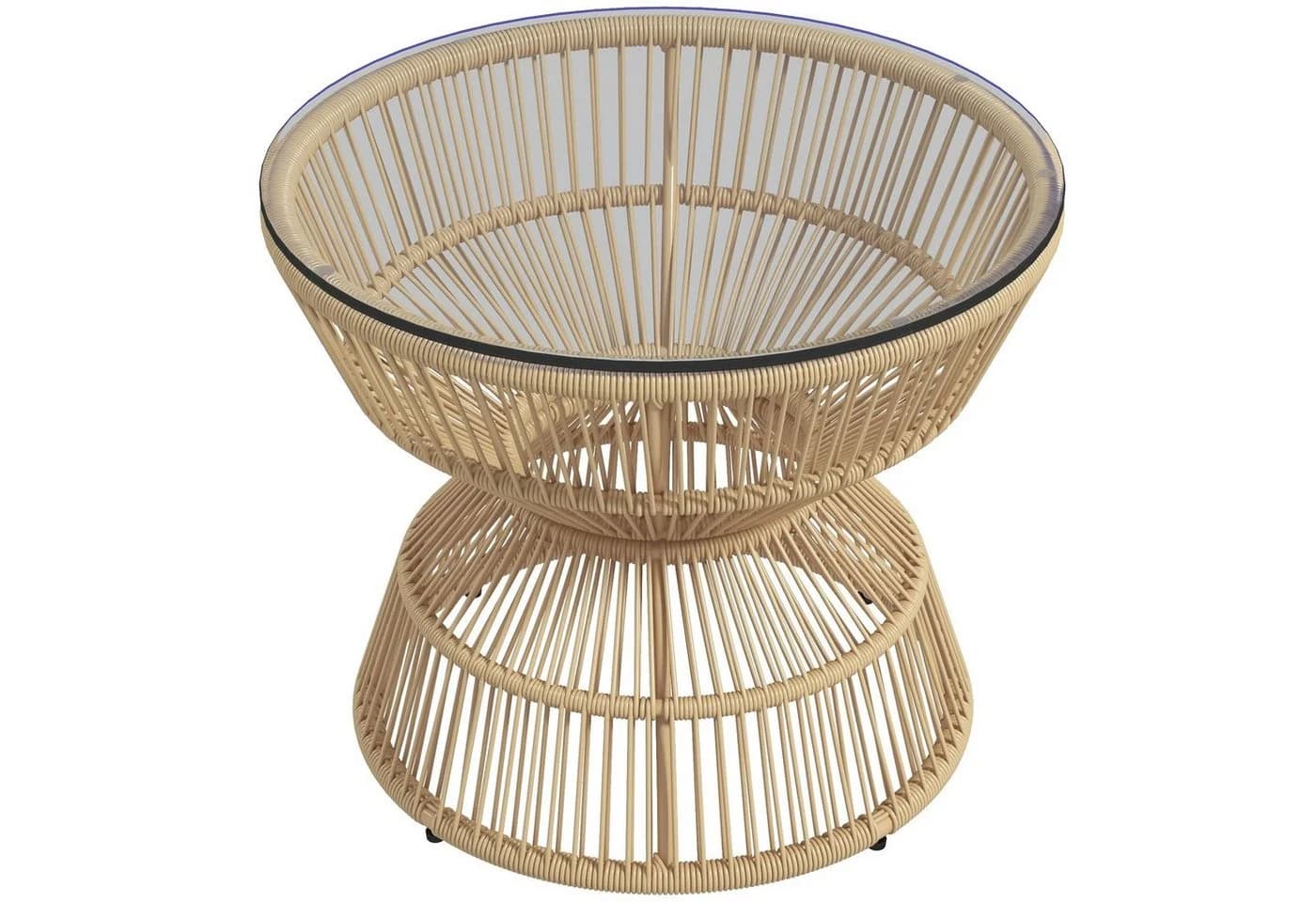 Outsunny Gartentisch Naturholz 60x60x50 cm