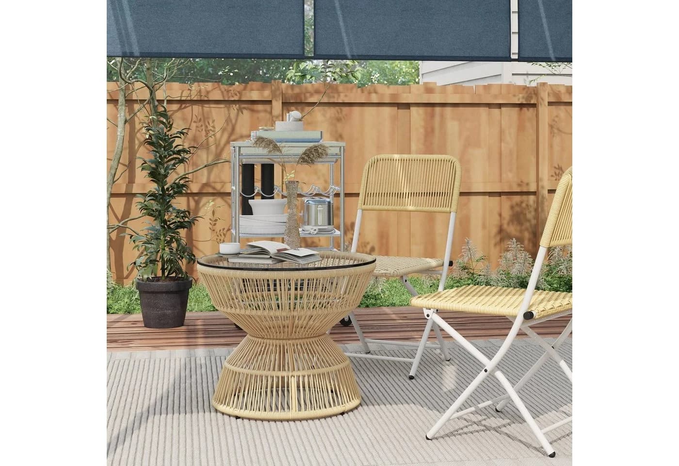 Outsunny Gartentisch Naturholz 60x60x50 cm - Bild 2