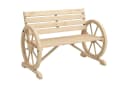 Outsunny Gartenbank 2-Sitzer Tannenholz Wagenrad-Design Naturholz Bild 1