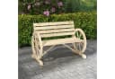 Outsunny Gartenbank 2-Sitzer Tannenholz Wagenrad-Design Naturholz Bild 2