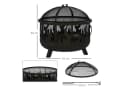 Outsunny Feuerschale 2-in-1 Schwarz Metall Ø61 cm Bild 3