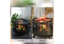 Outsunny Feuerschale 2-in-1 Schwarz Metall Ø61 cm Bild 4