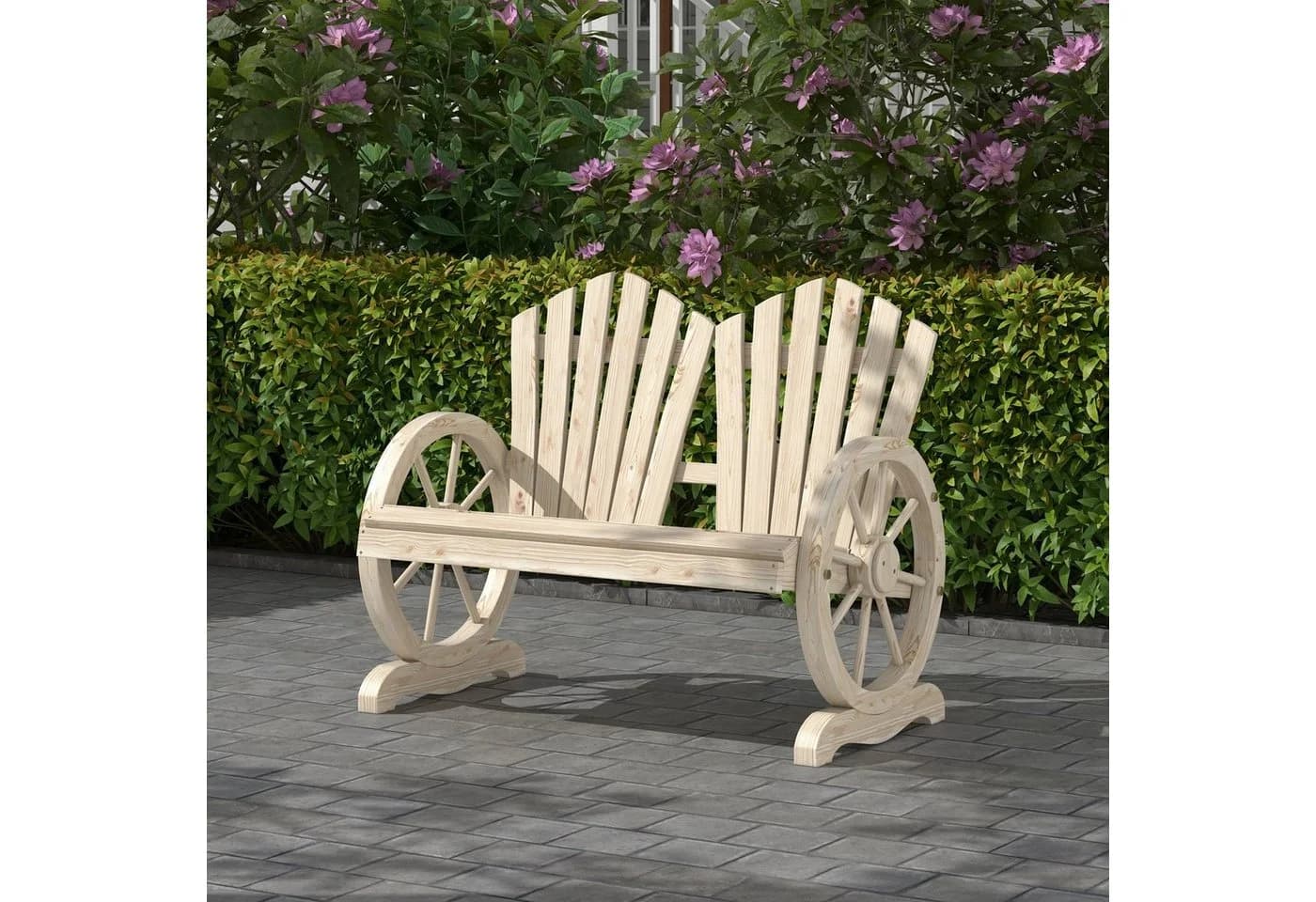Outsunny Gartenbank 2-Sitzer Tannenholz Natur - Bild 2