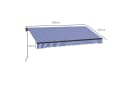 Outsunny Markise mit Handkurbel Blau-Weiß UV30+ Bild 3