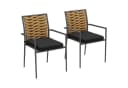 Outsunny 2er-Sitzgruppe Rattan Gartenstuhl mit Kissen stapelbar Bild 1
