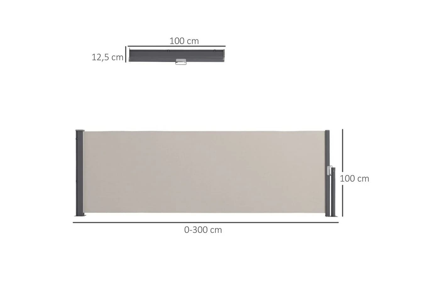 Outsunny Gartensichtschutz Polyesterstoff Aluminium Metall - Bild 3