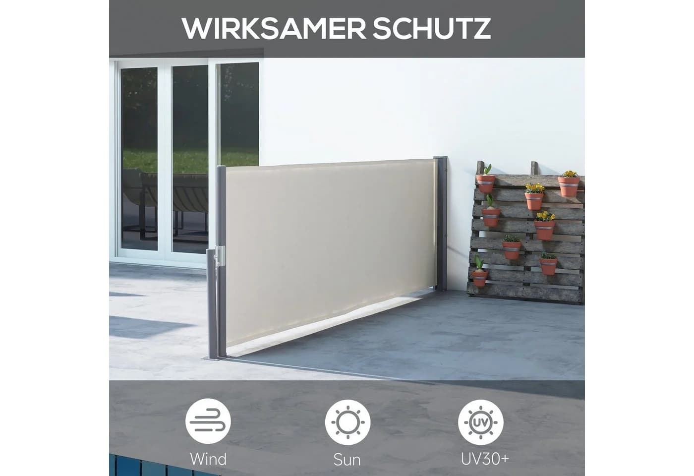 Outsunny Gartensichtschutz Polyesterstoff Aluminium Metall - Bild 4