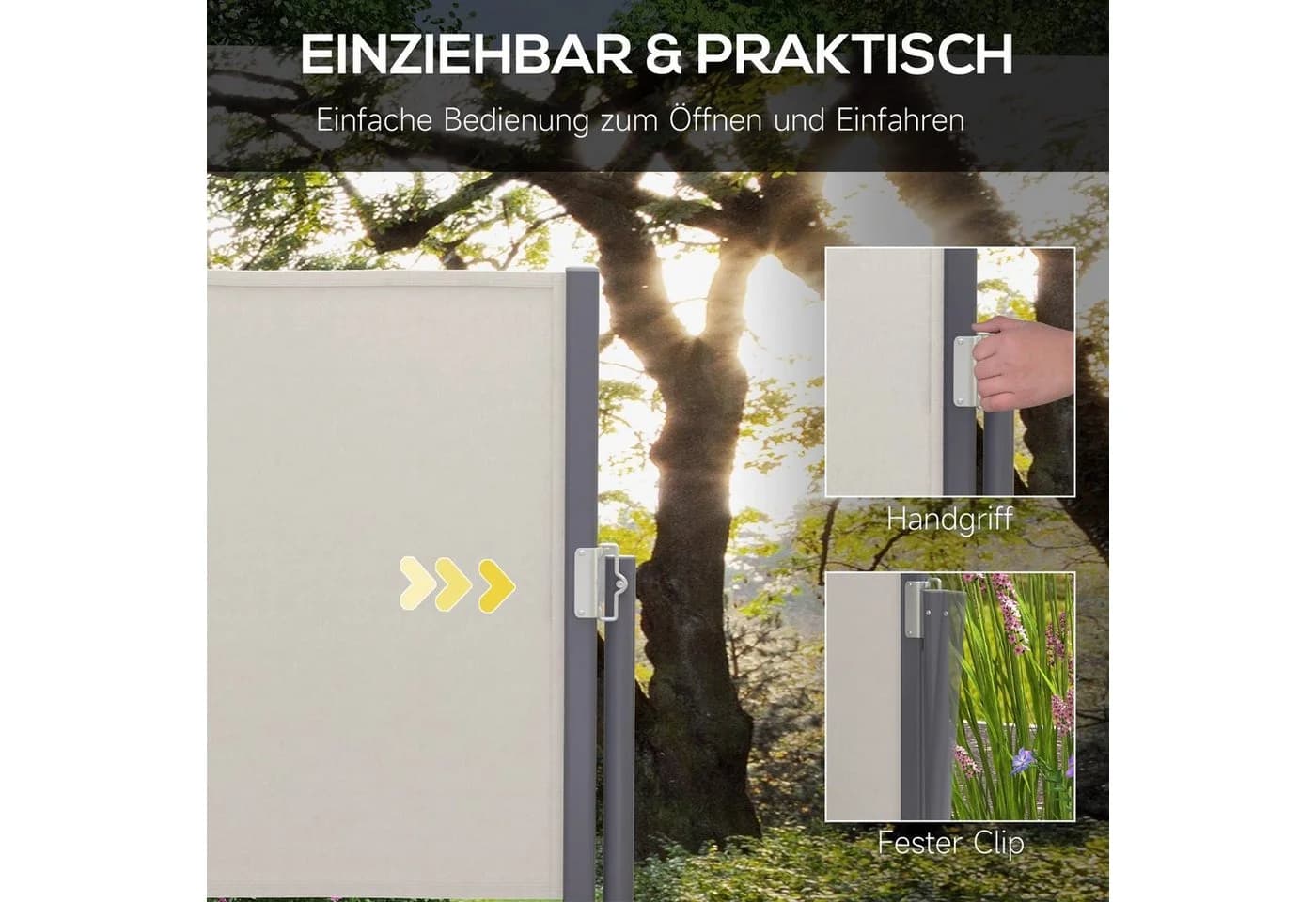 Outsunny Gartensichtschutz Polyesterstoff Aluminium Metall - Bild 5