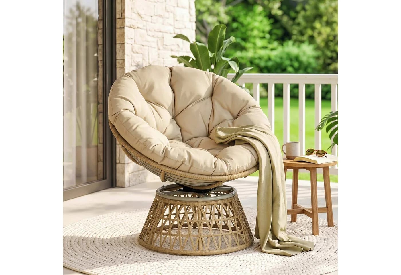 Outsunny Rattan-Drehstuhl Polyester PE Rattan - Bild 2