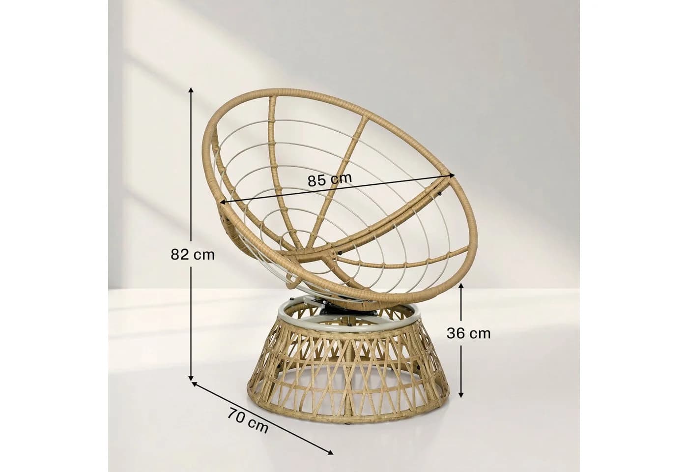 Outsunny Rattan-Drehstuhl Polyester PE Rattan - Bild 3