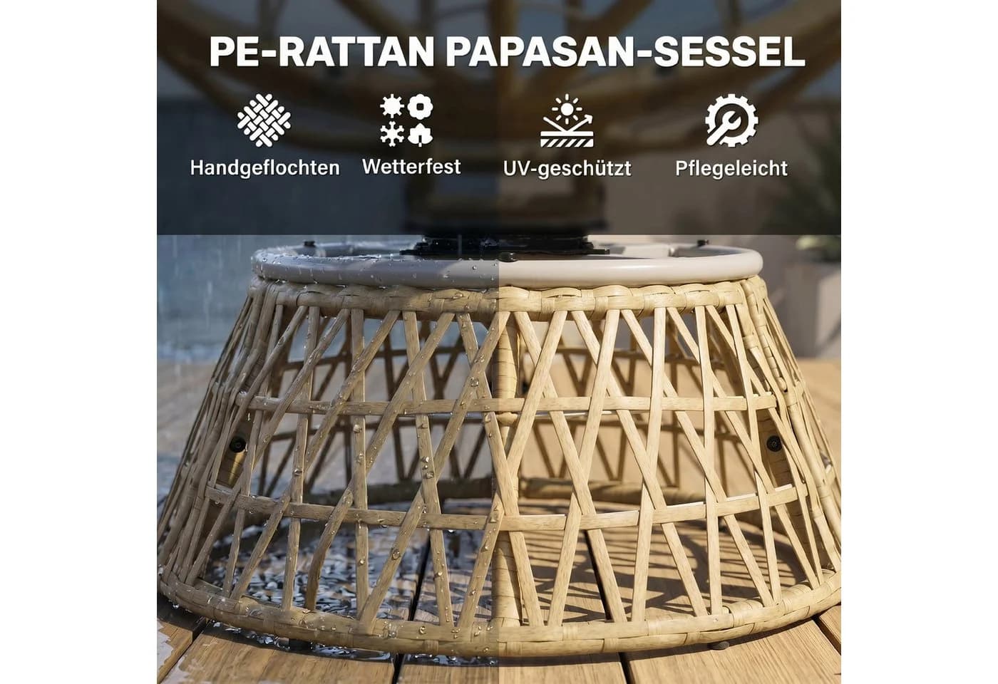 Outsunny Rattan-Drehstuhl Polyester PE Rattan - Bild 5