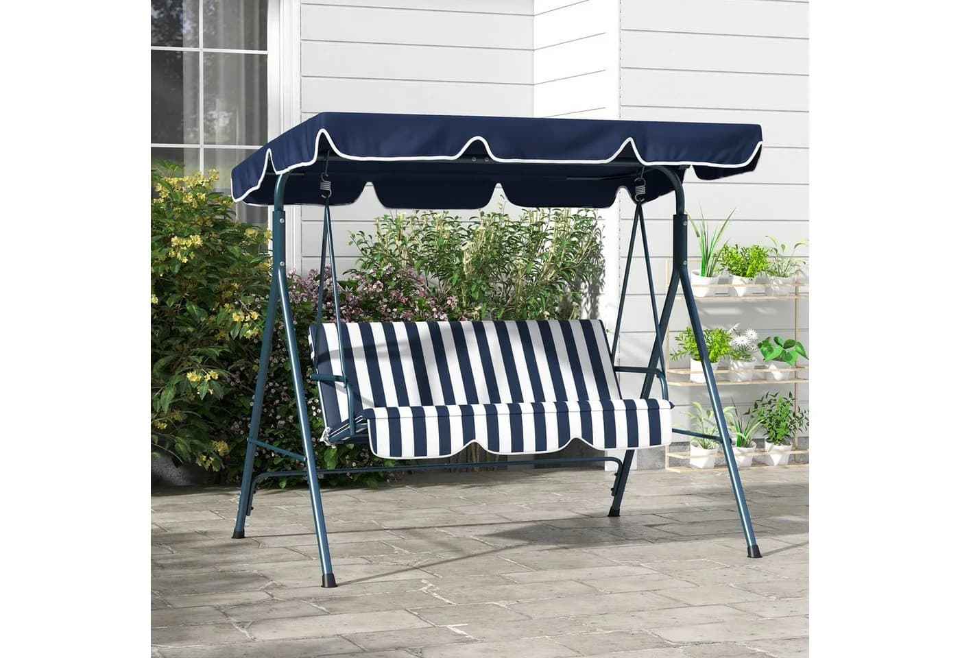Outsunny Hollywoodschaukel 3-Sitzer Blau - Bild 2