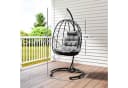 Outsunny Schaukelstuhl Hängesessel Rattan 195 cm Höhe Bild 3