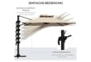 Outsunny Ampelschirm Sonnenschirm 360° schwenkbar Khaki Aluminium Bild 4