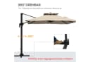 Outsunny Ampelschirm Sonnenschirm 360° schwenkbar Khaki Aluminium Bild 5
