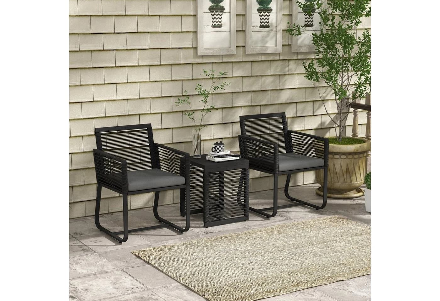 Outsunny Rattan Gartenmöbel-Set PE Rattan Polyester - Bild 2