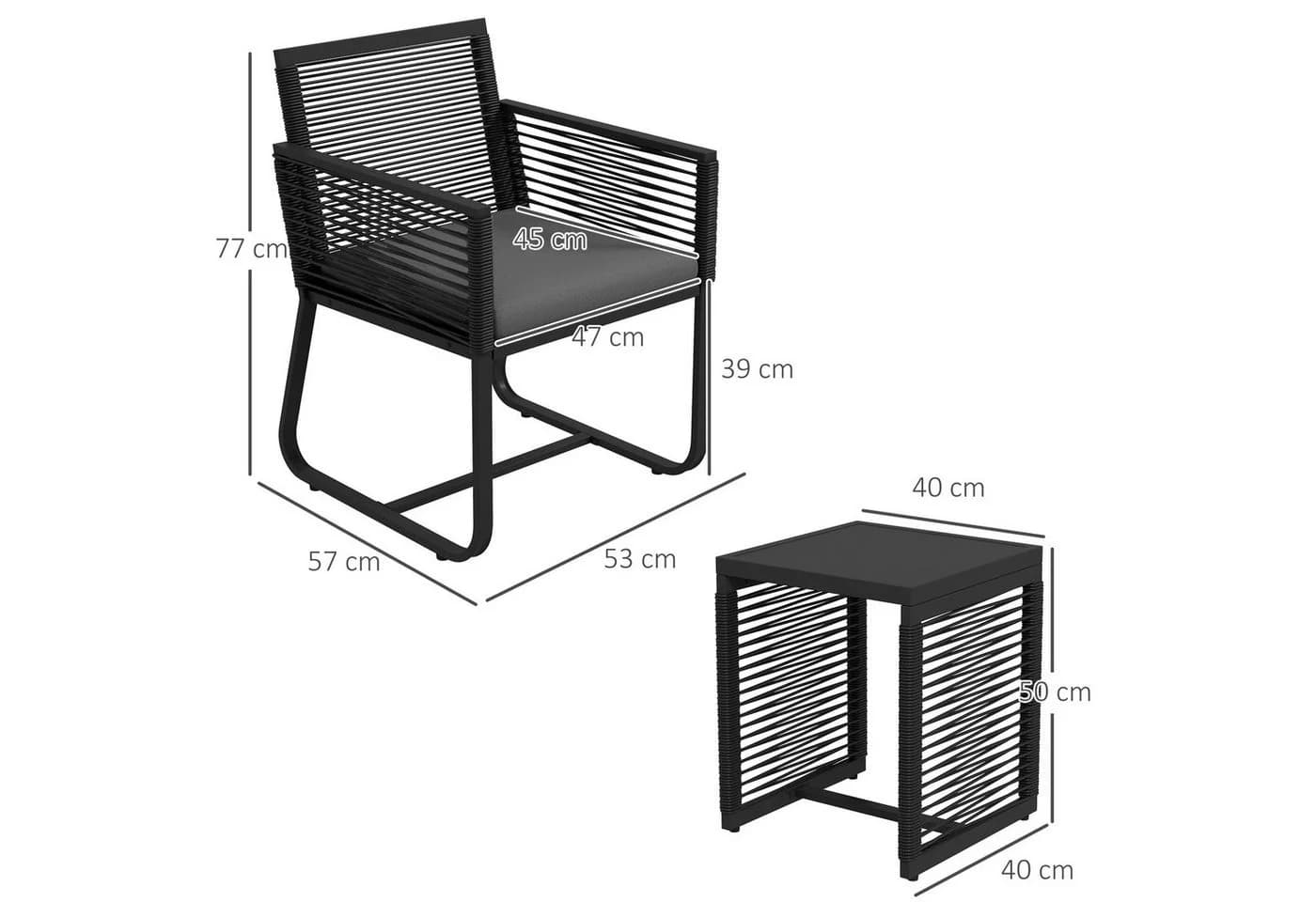 Outsunny Rattan Gartenmöbel-Set PE Rattan Polyester - Bild 3