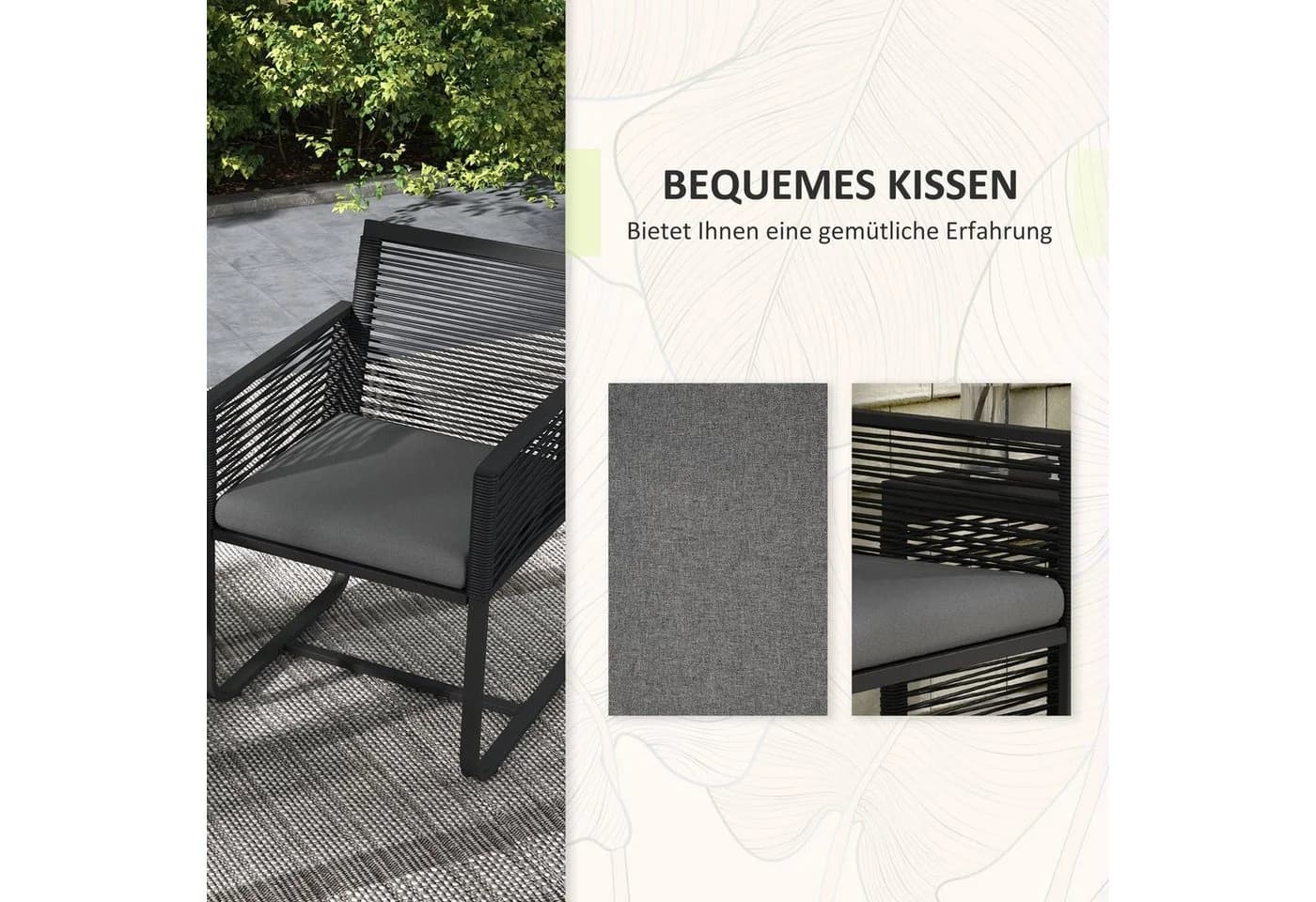 Outsunny Rattan Gartenmöbel-Set PE Rattan Polyester - Bild 5