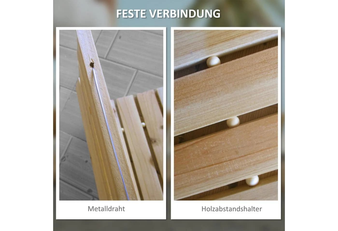 Outsunny Gartenweg Rollweg Wetterfest Tannenholz Natur - Bild 5