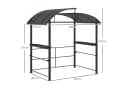 Outsunny Grillpavillon BBQ-Pavillon mit Ablagen Dunkelgrau Bild 3