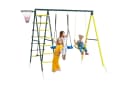 Outsunny Kinderschaukel-Set mit Basketballkorb und Kletterleiter Bunt Bild 1