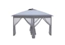 Outsunny Pop-Up Pavillon 3,3x3,3m mit LED, USB & Solar, Grau Bild 1