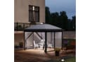Outsunny Pop-Up Pavillon 3,3x3,3m mit LED, USB & Solar, Grau Bild 2