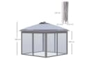 Outsunny Pop-Up Pavillon 3,3x3,3m mit LED, USB & Solar, Grau Bild 3