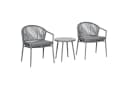 Outsunny Bistroset 3-tlg. Grau Stahl PE-Rattan mit Kissen Bild 1