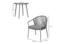 Outsunny Bistroset 3-tlg. Grau Stahl PE-Rattan mit Kissen Bild 3