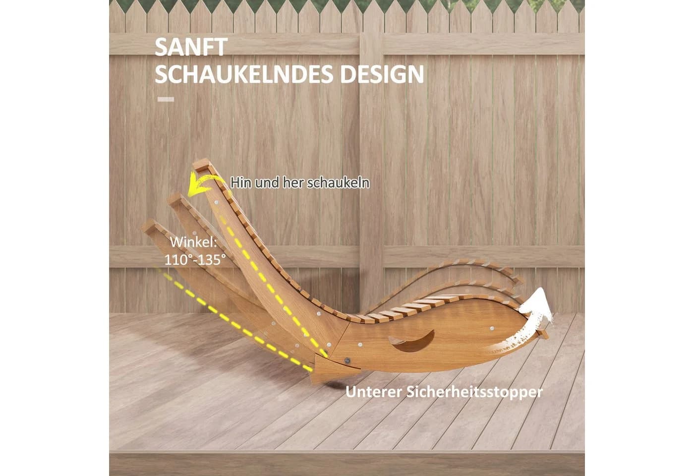 Outsunny Schaukelstuhl Tannenholz Kiefernholz - Bild 4
