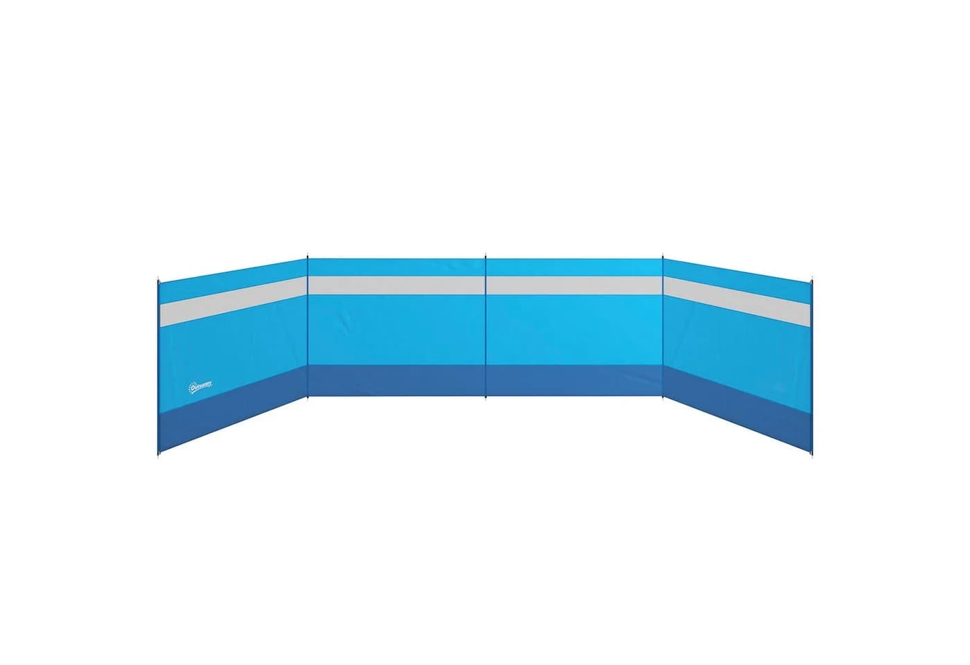 Outsunny Windschutz 4 Paneele Blau mit Sichtfenster