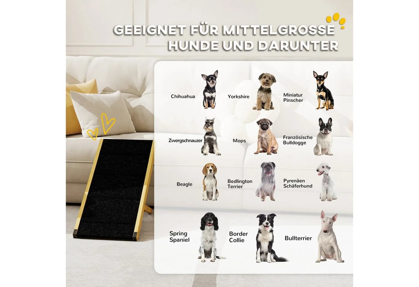 PawHut Hunderampe 83,8 cm für Bett und Couch - Bild 4