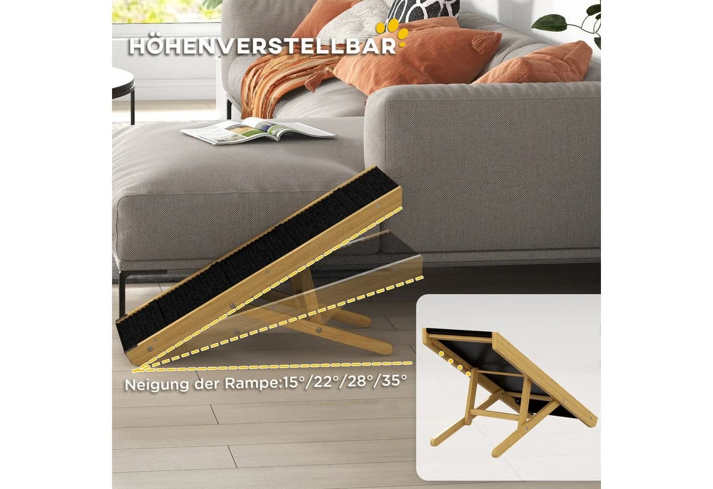 PawHut Hunderampe 83,8 cm für Bett und Couch - Bild 5