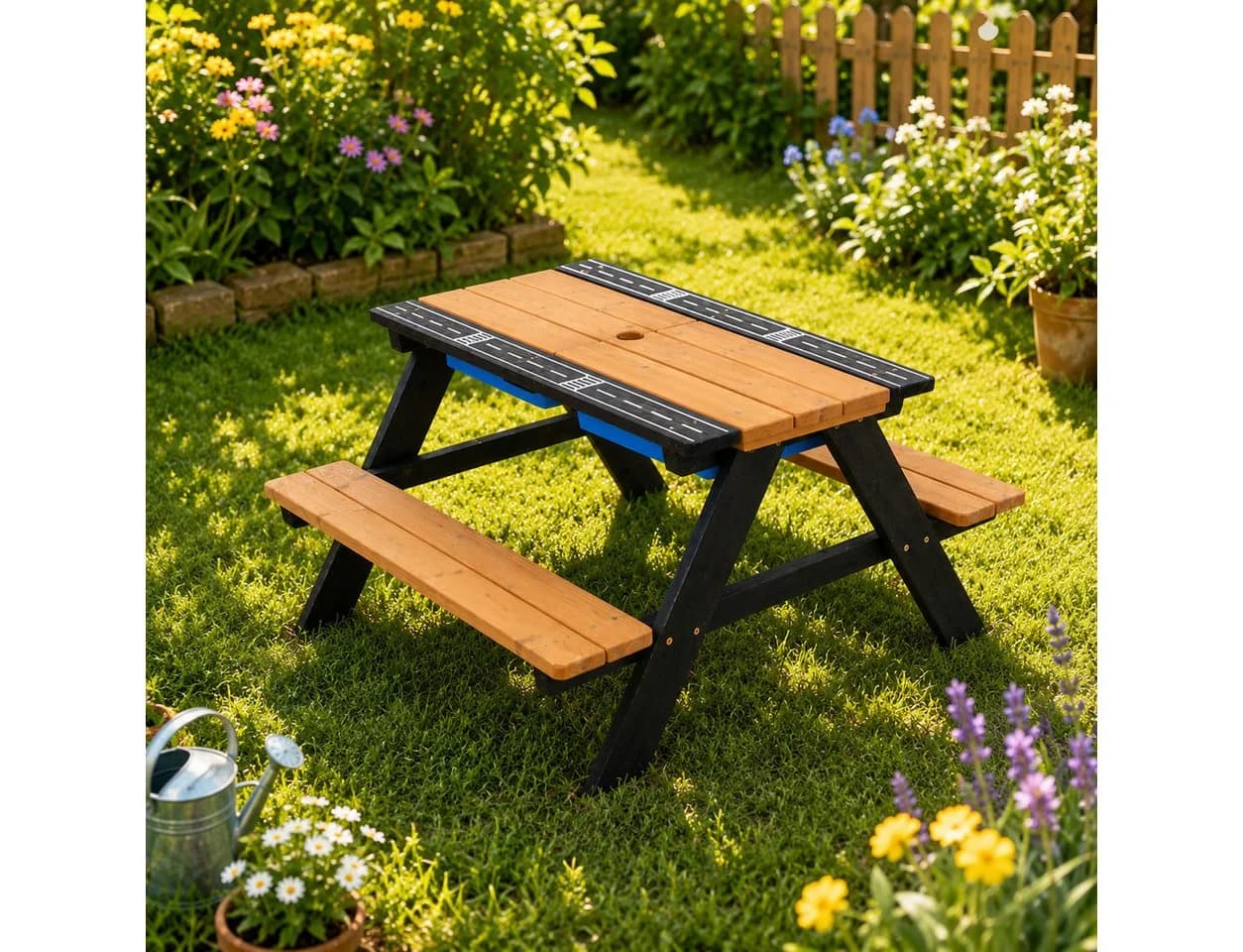 HAGO Garten-Kindersitzgruppe mit Spieltisch und Kunststoffwanne - Bild 2