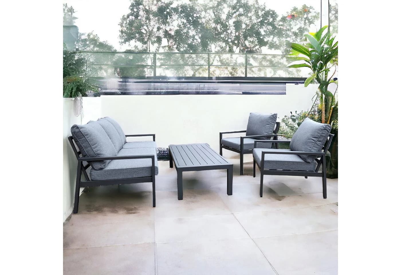 Osoltus Gartenlounge Set Haugesund 5-tlg. Grau Aluminium - Bild 4