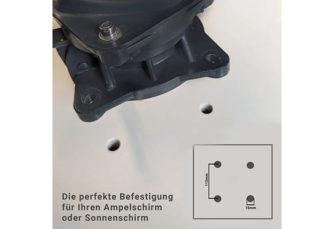 osoltus Ampelschirmständer mit Rollen Beton Weiß 120kg - Bild 4