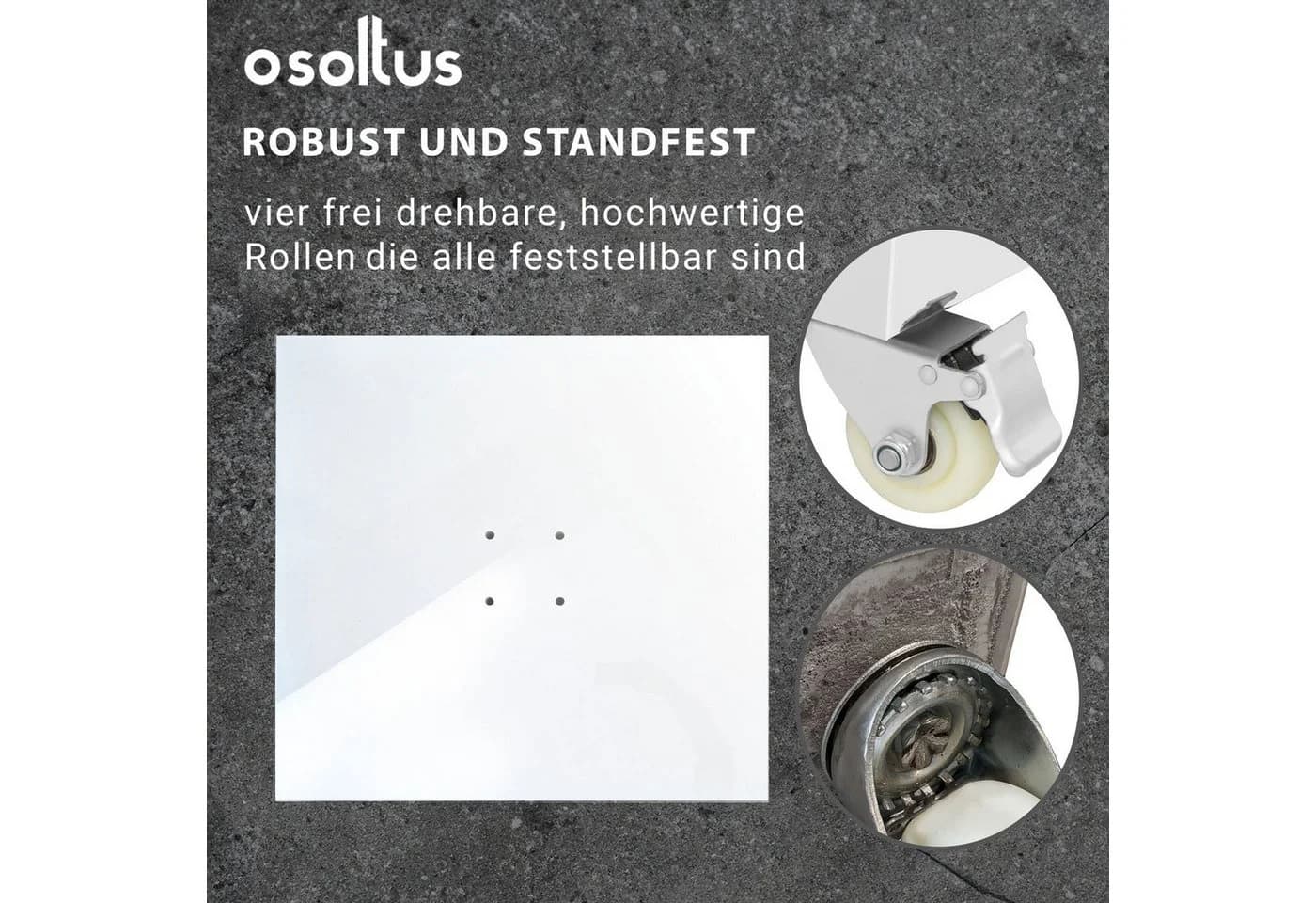 osoltus Ampelschirmständer mit Rollen Beton Weiß 120kg - Bild 5