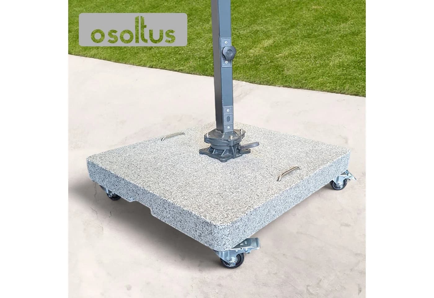 osoltus Granit Schirmständer 100 kg mit Rollen Grau - Bild 5