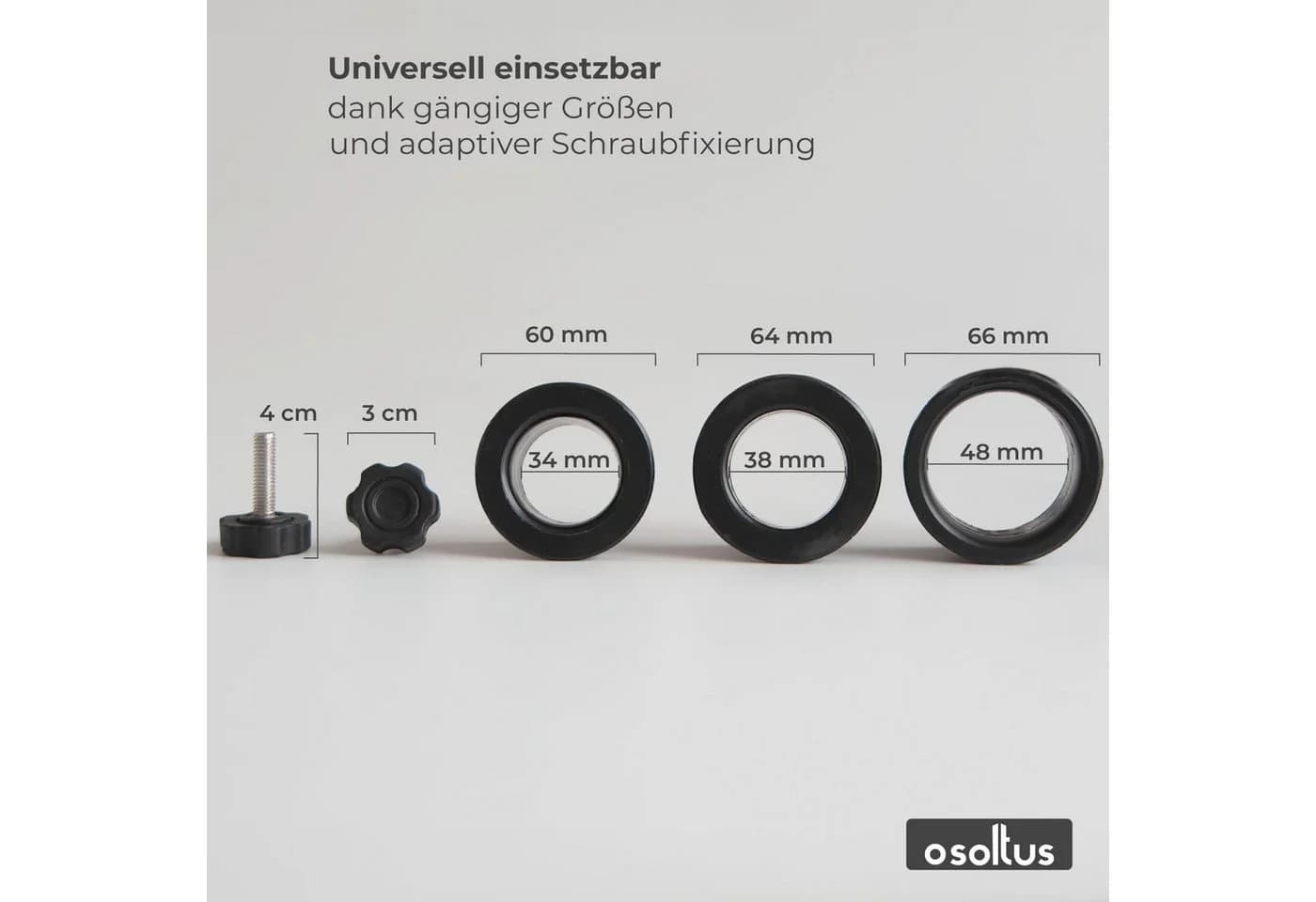 osoltus Kunststoffschirmständer Reduzierringe Adapter Schwarz - Bild 3