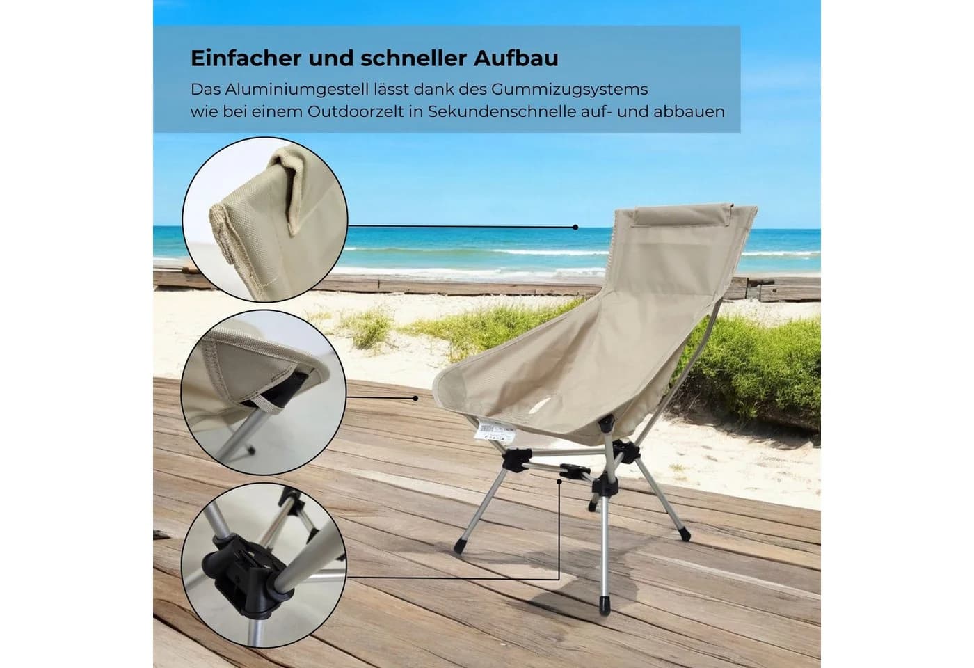 osoltus Ultraleichter Faltstuhl Campingstuhl mit Transporttasche - Bild 5