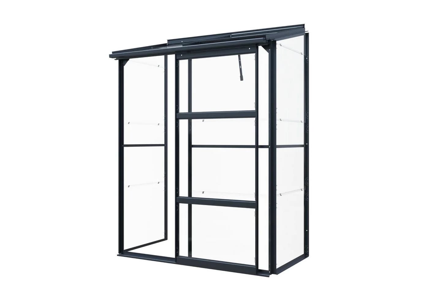 osoltus Premium Anlehngewächshaus Schwarz Aluminium & Glas - Bild 2