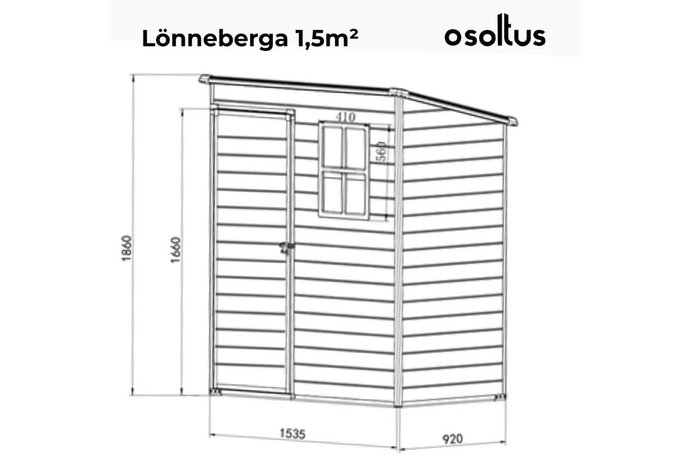 osoltus Lönneberga Gartenhaus Kunststoff Grau/Weiß - Bild 3