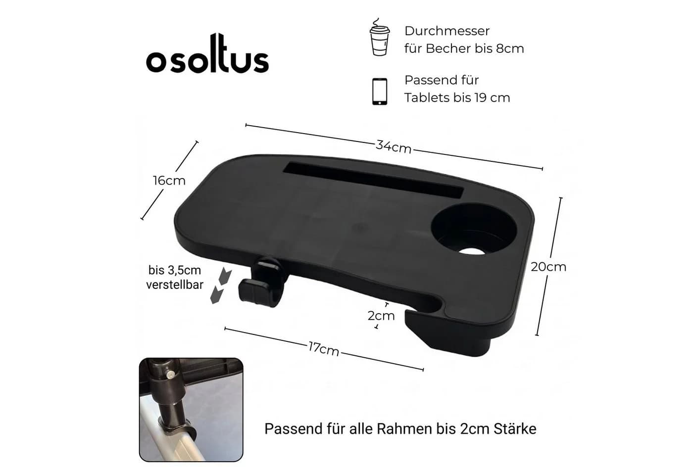 osoltus Getränkehalter Schwarz für Camping Sessel Soft Touch - Bild 3