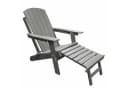 osoltus Canadian Deckchair Adirondack Stuhl mit Fußhocker HDPE Grau Bild 2