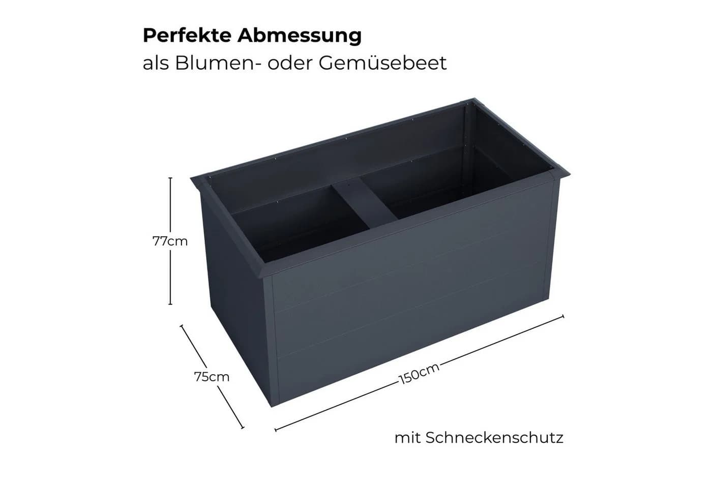 osoltus Hochbeet mit Schneckenkante Stahl Anthrazit - Bild 3
